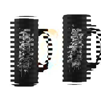 Samurai Gato Japonés Uniforme Pintura Retrato Gato Samurai Taza de café - Regaloses