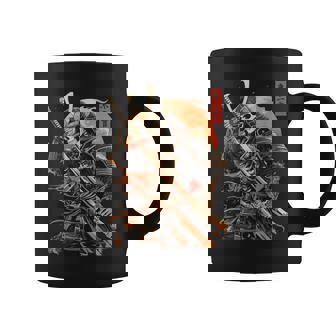 Samurai Skeleton Japanese Kanji Samurai Warrior Skeleton Coffee Mug | Mazezy