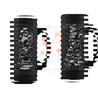 Santa Claus Playing Hockey Ugly Christmas Sweater Coffee Mug - Seseable