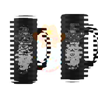 Santa Cowboy Western Christmas Xmas Lights Holiday Pajamas Coffee Mug - Monsterry