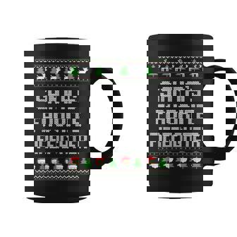 Santa's Favorite Firefighter Ugly Christmas Sweater Coffee Mug - Thegiftio UK