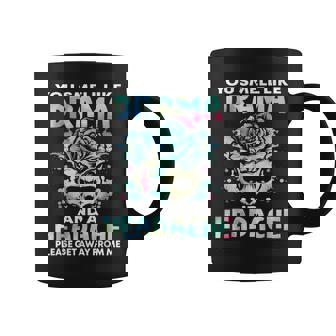 Sarcastic Drama Headache Flower Skull Rude Quote Coffee Mug - Monsterry
