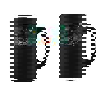 Scary Glowing Pumpkin In Graveyard Halloween Coffee Mug - Monsterry