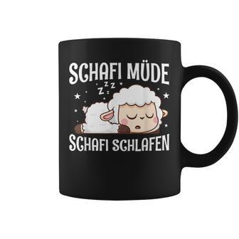 Schafi Müde Schafi Schlafen Schaf Pyjamas Schlaf Saying Tassen - Geschenkecke