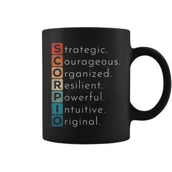 Scorpio Sign October November Birthday Vintage Scorpio Facts Coffee Mug | Seseable UK