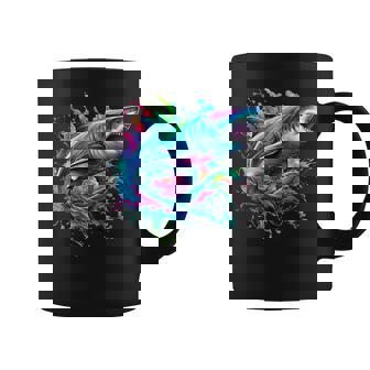 Shark Marine Biologist Paint Splash Ocean Animal Shark Lover Coffee Mug - Thegiftio UK