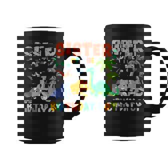 Sister Of The Birthday Boy T-Rex Rawr Dinosaur Birthday Boy Coffee Mug - Monsterry