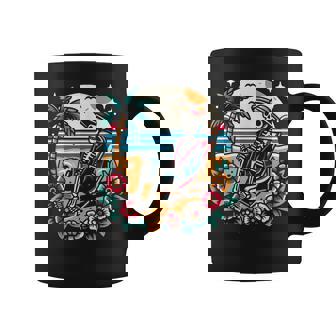 Skeleton On The Beach Traditional Tattoo Artist Inked Coffee Mug - Thegiftio UK
