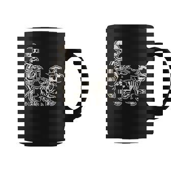 Skeleton With Dog Walking Halloween Costume Skull Coffee Mug - Monsterry