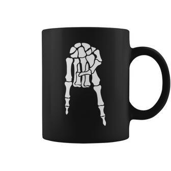 Skeleton Hand Horns Down College School Spirit Pride Coffee Mug - Monsterry DE