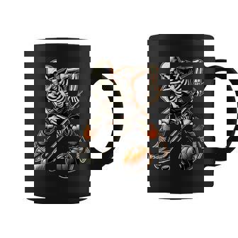 Skeleton Playing Ice Hockey Halloween Costume Boys Girls Coffee Mug - Seseable