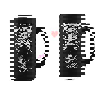 Skeleton Pregnancy Announcement Xray Girl Halloween Coffee Mug - Seseable