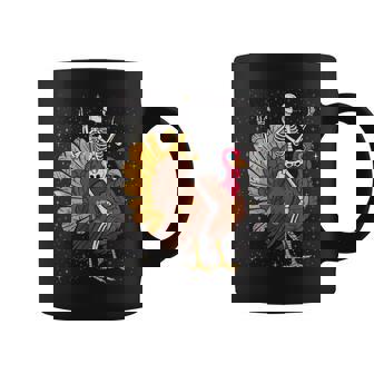 Skeleton Riding Turkey Thanksgiving Day Fall Autumn T- Coffee Mug - Thegiftio UK