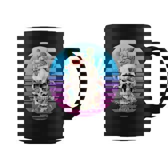 Skull Flowers Cacti Crown Petals Succulents Blossoms Teeth Premium Graphic Print Coffee Mug - Monsterry