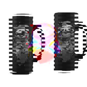 Sloth Colorful Sloth Heart Graphic Coffee Mug | Seseable CA