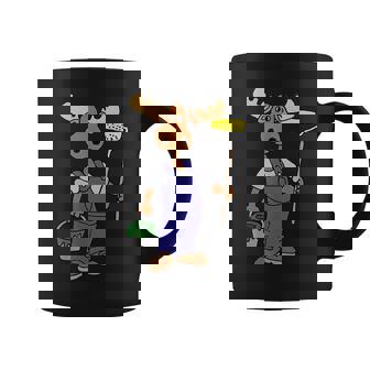 Smileteeshoba Moose Painter And Roller Paint Bucket Graphic Print Coffee Mug - Monsterry