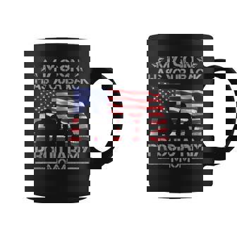 My Son Has Your Back Proud Army Mom Usa Flag Camouflage Coffee Mug - Monsterry