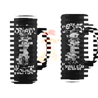 Sorry Santa I've Been Feral Christmas Fox Santa Hat Coffee Mug | Mazezy