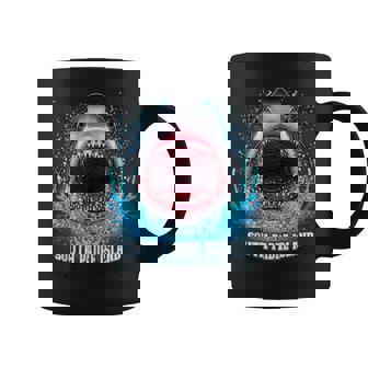 South Padre Island Texas Vacation Great White Shark Beach Coffee Mug - Monsterry