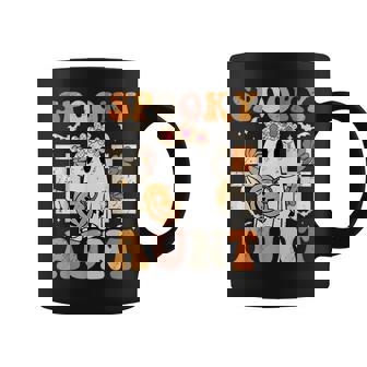 Spooky Aunt Groovy Vintage Ghost Family Halloween Costumes Coffee Mug - Seseable