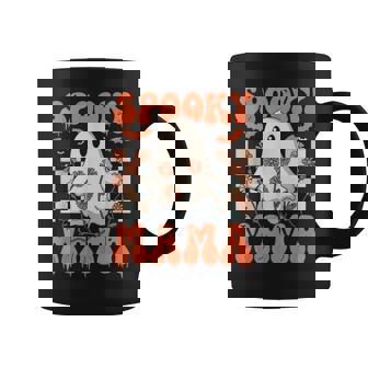 Spooky Mama Groovy Vintage Ghost Halloween Spooky Mom Mother Coffee Mug - Seseable