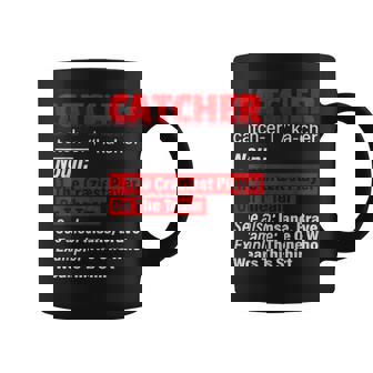 Squatting Behind Home Plate Baseball Catcher Definition Coffee Mug - Thegiftio UK