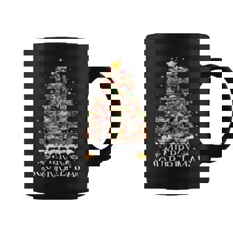 Squirrel Christmas Tree Lights Merry Squirrelmas Santa Xmas Coffee Mug - Seseable