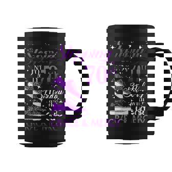 Stepping Into My 70Th Birthday With God's Grace & Mercy Girl Coffee Mug - Thegiftio