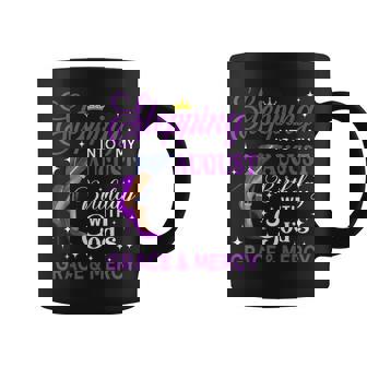 Stepping Into My August Birthday Afro Woman Purple Heels Coffee Mug - Seseable