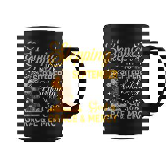 Stepping Into My September Birthday Religious Afro Woman Coffee Mug - Thegiftio UK