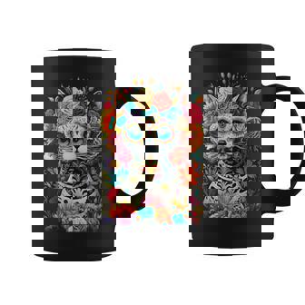 Sugar Skull Cat De Los Muertos La Catrina Day Of The Dead Coffee Mug | Mazezy