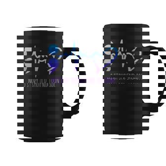 Suicide Prevention Awareness Semicolon Teal & Purple Ribbon Coffee Mug | Mazezy
