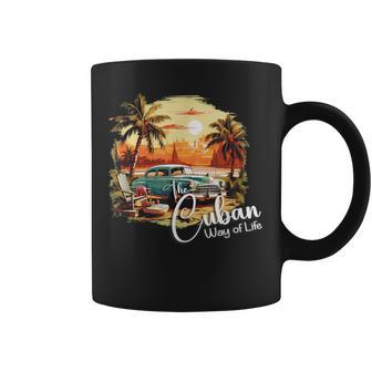 Sunset Cuba Oldtimer Palm Trees Retrointage Summer Tassen - Geschenkecke