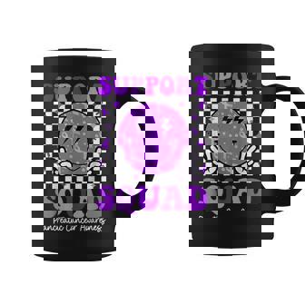 Support Squad Pancreatic Cancer Awareness Smile Face Graphic Print Coffee Mug - Monsterry