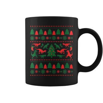 T-Rex Ugly Christmas Sweater Trex Ugly Sweater Dinosaur Coffee Mug | Seseable UK