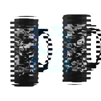 Tabla De Tipos De Ballenas Con Diseño De Animales Oceánicos Guía De Mamíferos Orca Eco Taza de café - Regaloses
