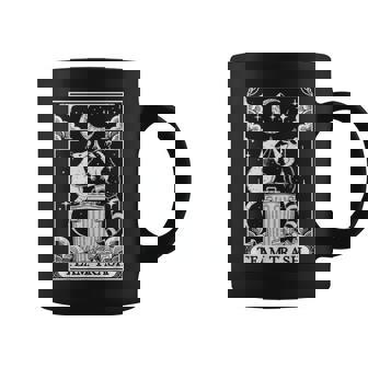 Tarot Card Vintage Team Trash Crescent Moon Opossum Raccoon Coffee Mug | Mazezy