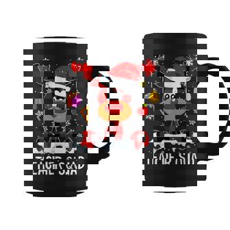 Teacher Squad Reindeer Teacher Christmas Plaid Leopard Graphic Print Coffee Mug - Monsterry