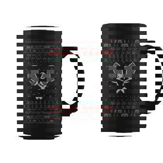 Tennis Rackets Ugly Christmas Sweater Style Coffee Mug - Thegiftio