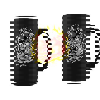 Tête De Cochon Et Flammes Biker Mad Tasse - Cadeauxyz
