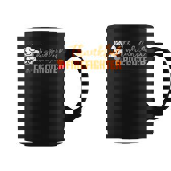 Thankful Firefighter Turkey Face Thanksgiving Coffee Mug - Monsterry