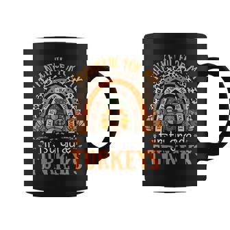Thankful First Grade Teacher Student Thanksgiving Turkeys Coffee Mug - Monsterry