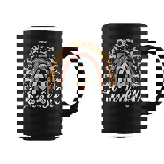 Thankful Thanksgiving Rainbow Leopard Print 2024 Girls Coffee Mug - Thegiftio UK