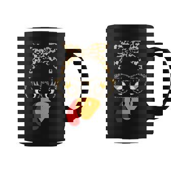 Thanksgiving Turkey Face Leopard Glasses For Girls Coffee Mug - Monsterry