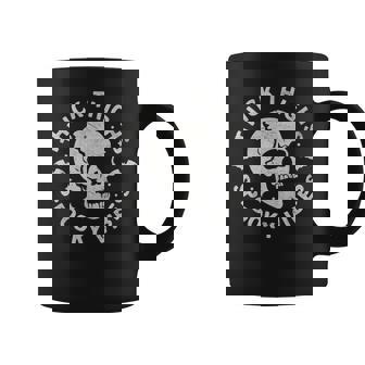 Thick Thighs Spooky Vibes Skull Halloween Coffee Mug - Monsterry
