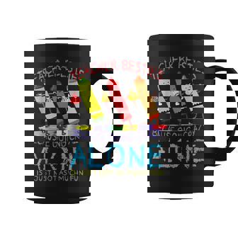 Three Crayons Teacher Besties Because Going Crazy Alone Coffee Mug | Seseable UK