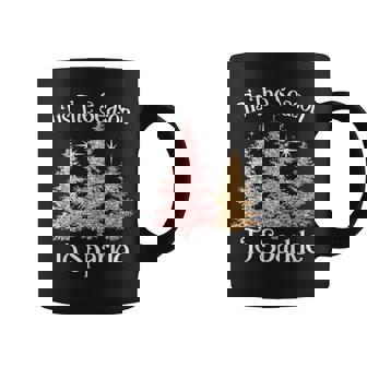 Tis The Season To Sparkle Cute Pink Christmas Tree Womens Coffee Mug - Thegiftio