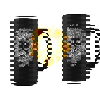 Tournesol Signe De Paix Fleursintage Rétro 70S 80S Hippie Tasse - Cadeauxyz
