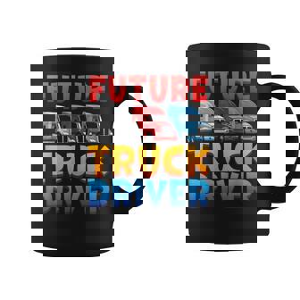 Trucker Truck Driver Kids Vintage Future Truck Driver Graphic Print Coffee Mug - Monsterry