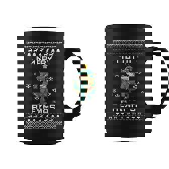 Tyrannosaurus Rex Lover Ugly Christmas Sweater For Holidays Coffee Mug - Monsterry